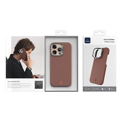 WiWU ARAMID ARMOR Kevlar Magnetic Phone Case For IP16 Pro/IP16 Pro - DCC-208