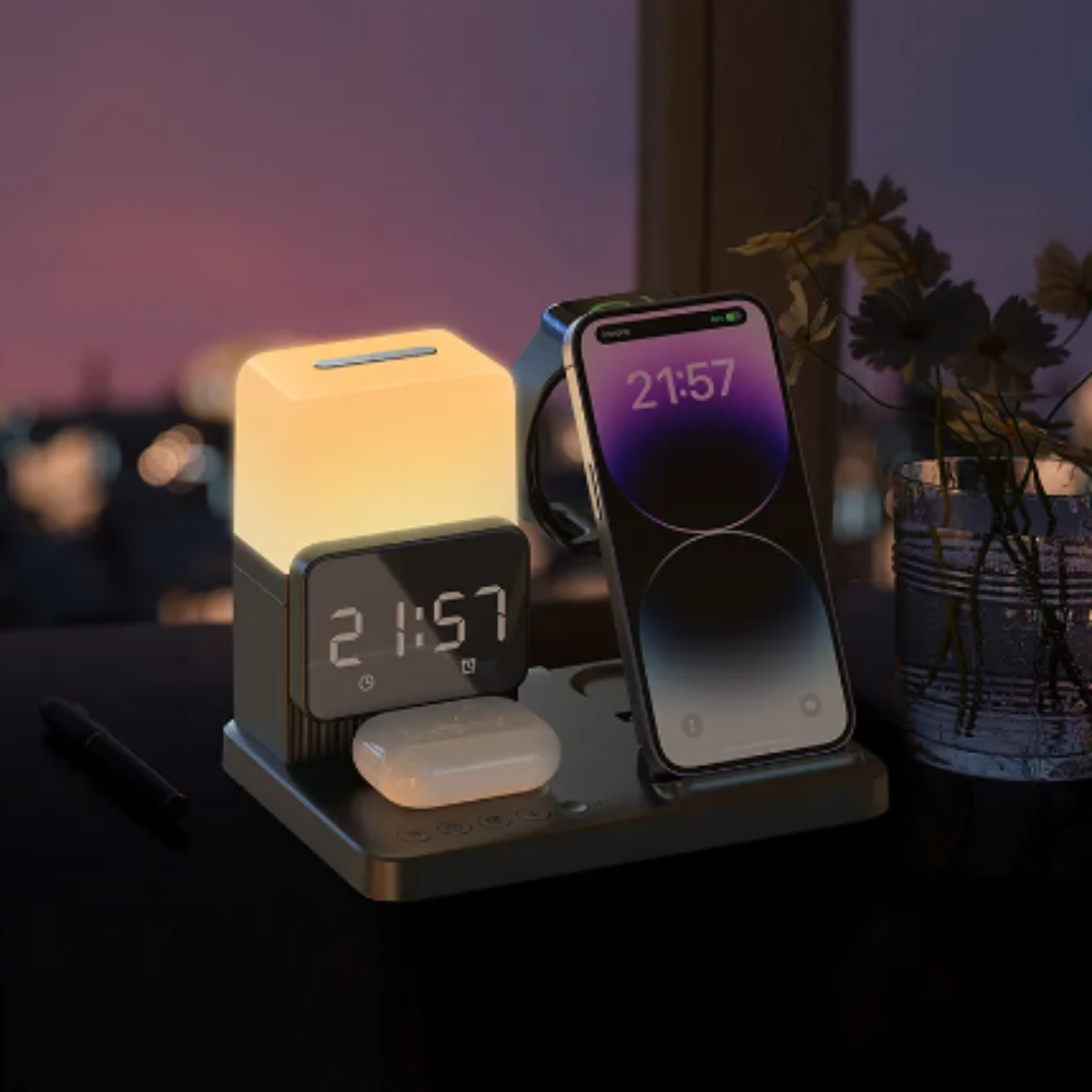 شاحن وايرلس  مع ضوء  طاولة - Astro Store