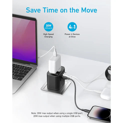 A9212K11 Anker PowerExtend USB-C Travel Adapter 30W Black - Astro Store