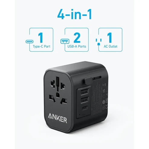 A9212K11 Anker PowerExtend USB-C Travel Adapter 30W Black - Astro Store