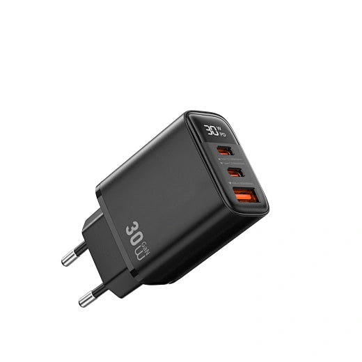 شاحن WiWU Firefly 30W PD GaN السريع Wi-G010 2C+A شاحن حائط للهاتف المحمول