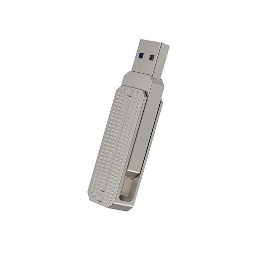 WiWU 2-IN-1 Portable Zinc Alloy USB3.2 Fast data transfer Flash Drive Memory FD003 -128GB