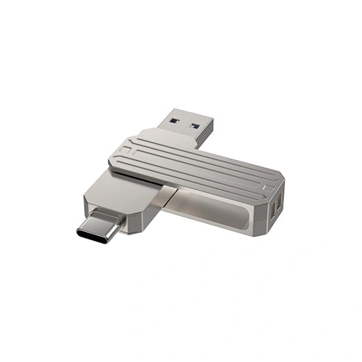 WiWU 2-IN-1 Portable Zinc Alloy USB3.2 Fast data transfer Flash Drive Memory FD003 -128GB