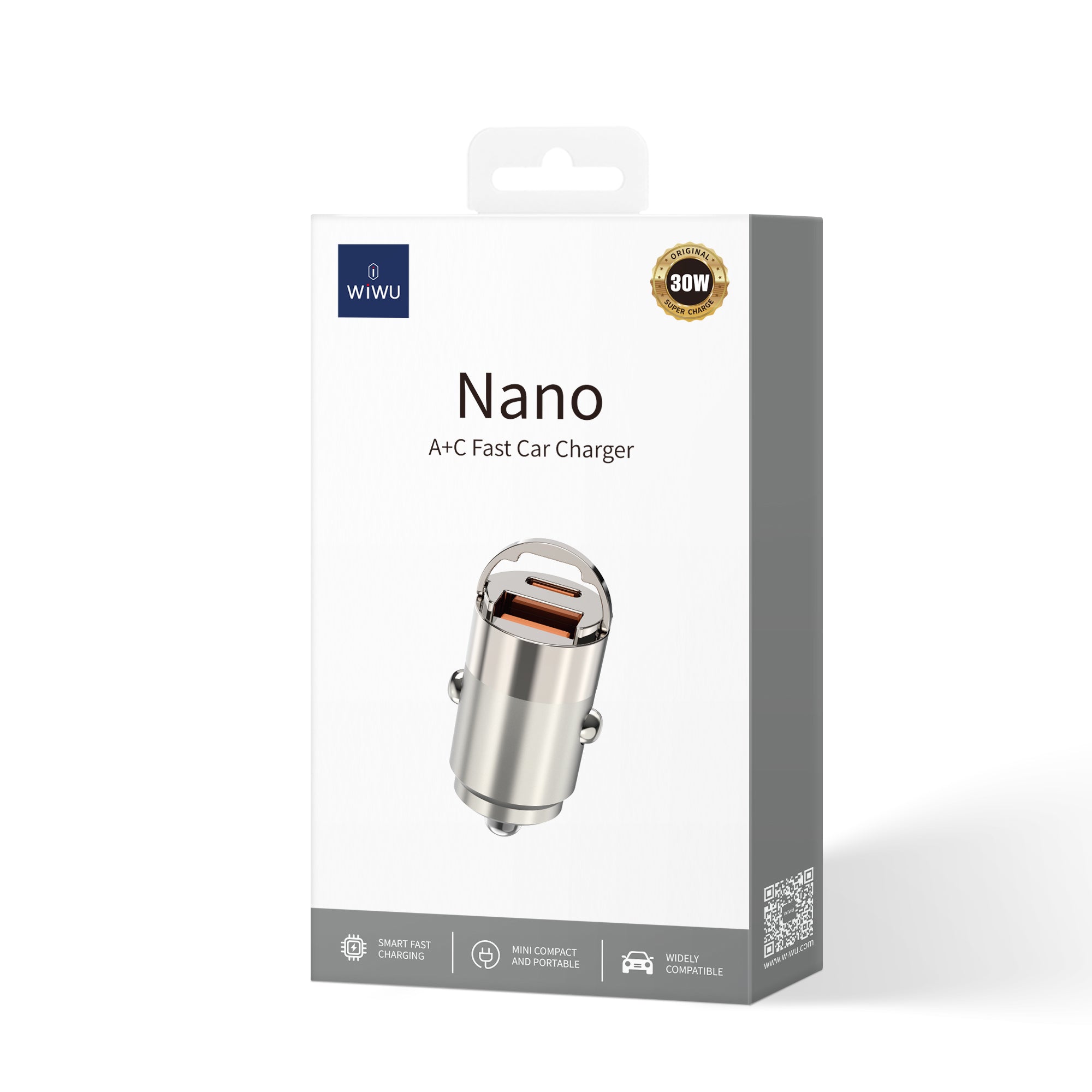 Wiwu - Nano Series 30W Fast Car Charger Wi-QC029