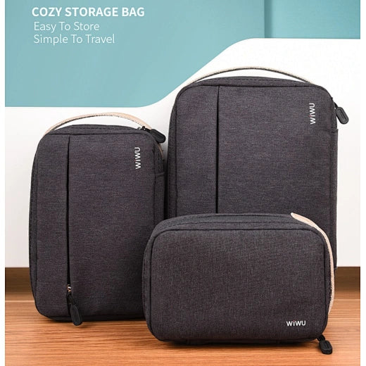 WIWU Cozy Organise Bag Electronic Storage Bag with Double Layers - Grey