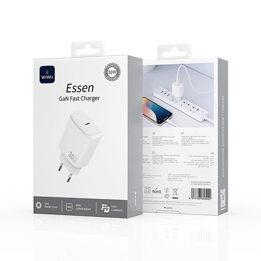 شاحن WiWU السريع 30 واط Essen GaN Wi-G008 شاحن حائط سريع