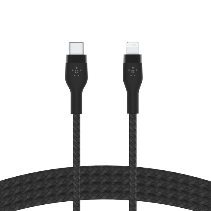 كابل Belkin CAA009bt3MBL BOOST Flex USB-C من السيليكون مع موصل Lightning