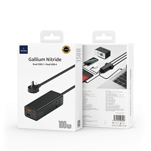 WiWU 100W GaN Charging Station for Laptop 5 in 1 Power Strap