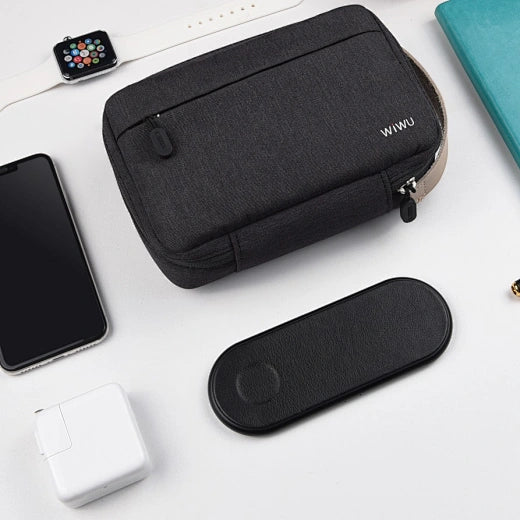 WIWU Cozy Organise Bag Electronic Storage Bag with Double Layers - Grey