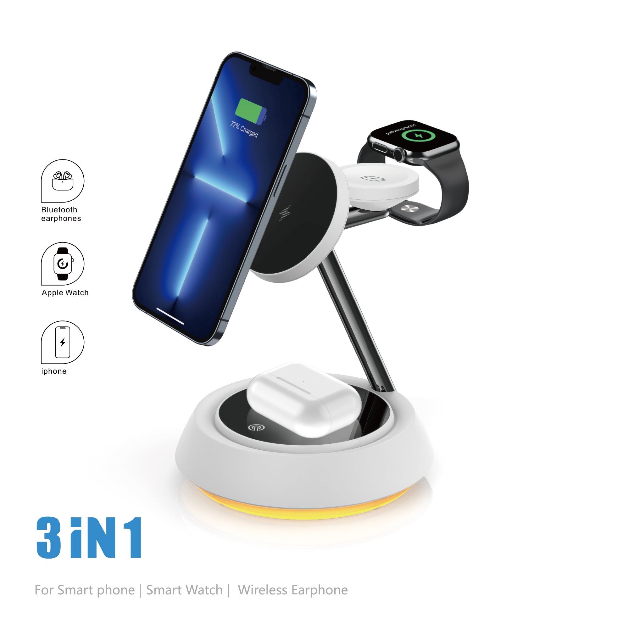 Wiwu -15W 3 in 1 Wireless Charger Wi-W002 - Astro Store