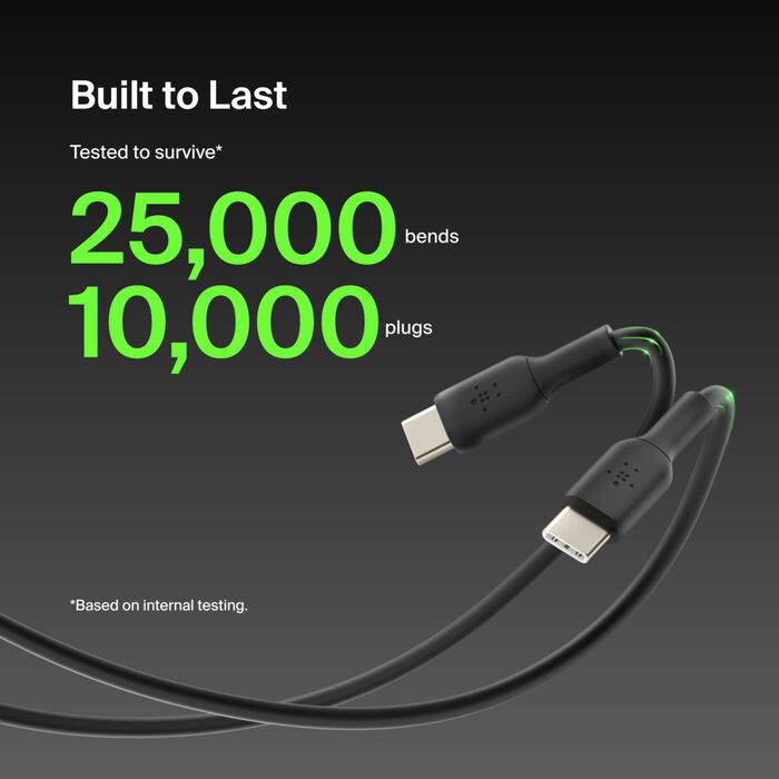كابل Belkin CAB003bt1MBK BoostCharge USB-C إلى USB-C، بطول 1 متر، أسود