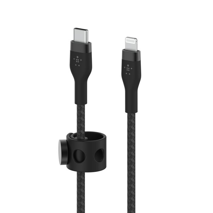 كابل Belkin CAA009bt3MBL BOOST Flex USB-C من السيليكون مع موصل Lightning