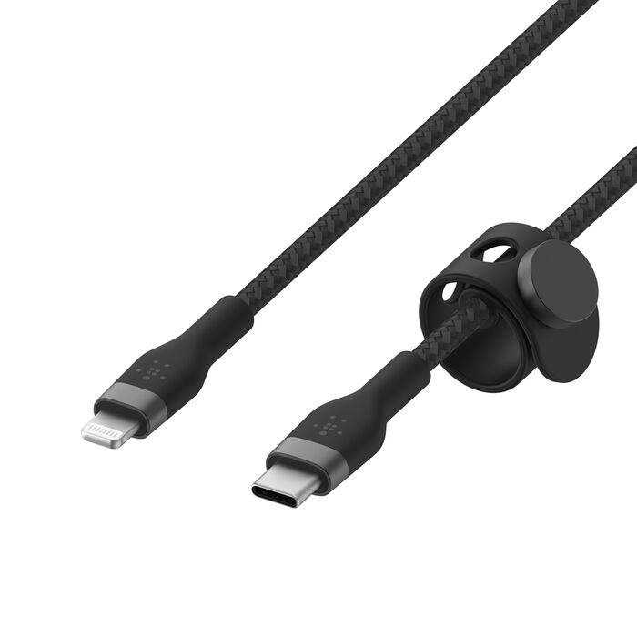 كابل Belkin CAA009bt3MBL BOOST Flex USB-C من السيليكون مع موصل Lightning