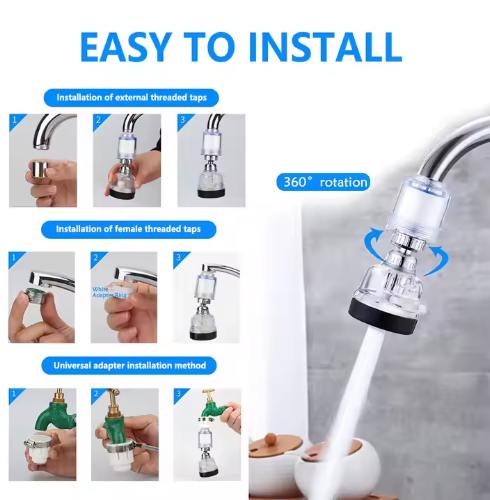 360° Rotating Faucet Head with Water Filter – Universal Fit - Astro Store