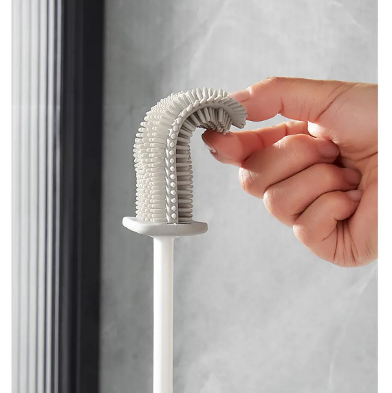 Soft TPR Silicone Head Toilet Brush Set with Holder - Astro Store