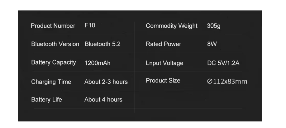 Bluetooth Smart Speaker - F10 السماعة الذكية