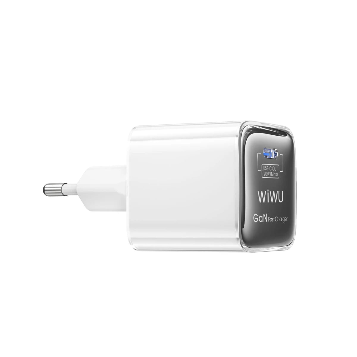 شاحن WIWU Jello Wi-U030 GaN سريع الشحن بمحول USB-C بقوة 20 وات + كابل Type-C - أبيض