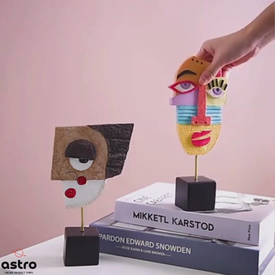 Colorful Abstract Face Sculpture