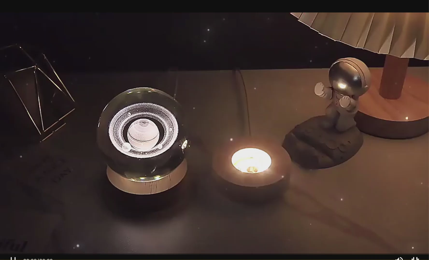 Space-Themed Desk Lamp (Crystal Globe)