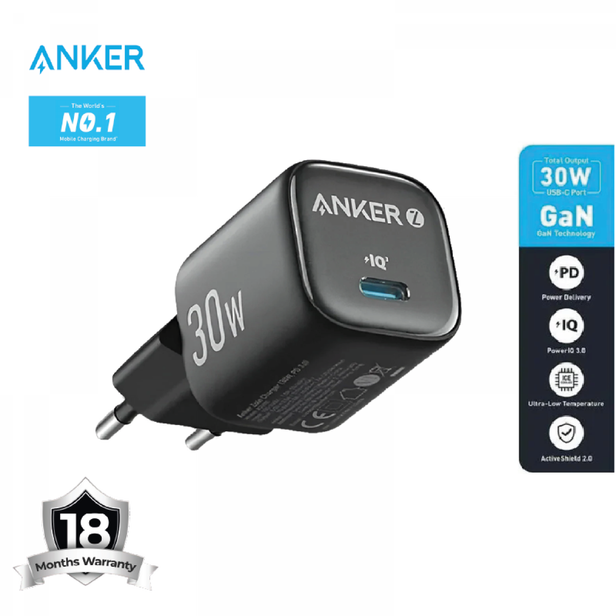 A2698L11 Anker Charger 30W 1C Black - Astro Store
