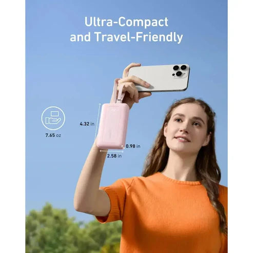 Anker Zolo Power Bank 10000mAh 30W with Built-in USB-C and Lightning Cables A1680 - Astro Store